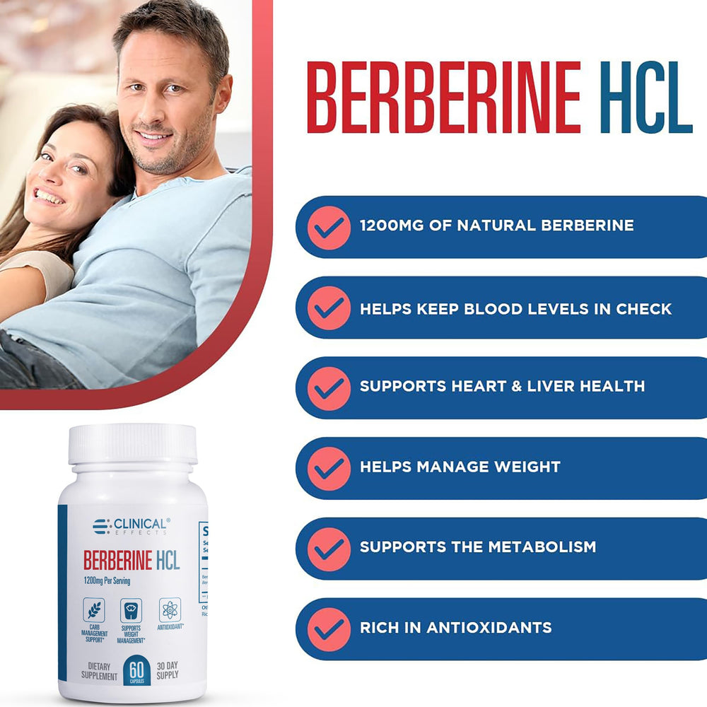 Clinical Effects Berberine HCL pouring bottle for daily use