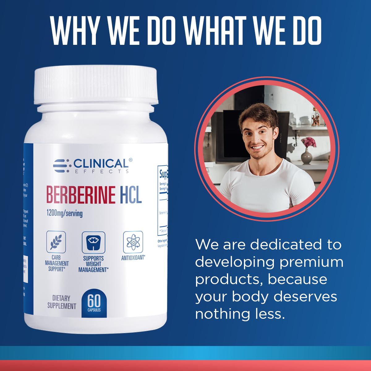 Clinical Effects Berberine HCL US facility seal signals Made in USA safety