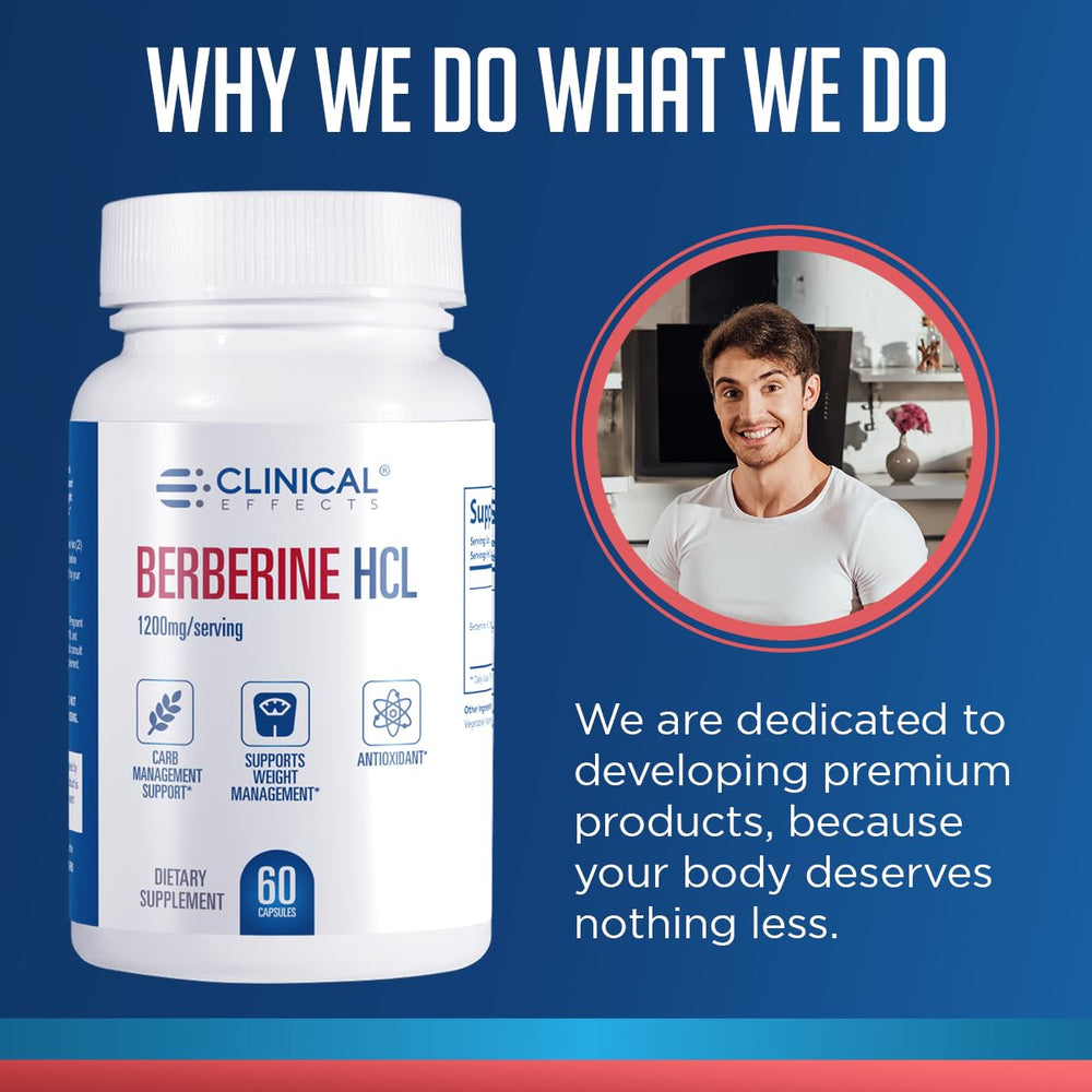 Clinical Effects Berberine HCL US facility seal signals Made in USA safety