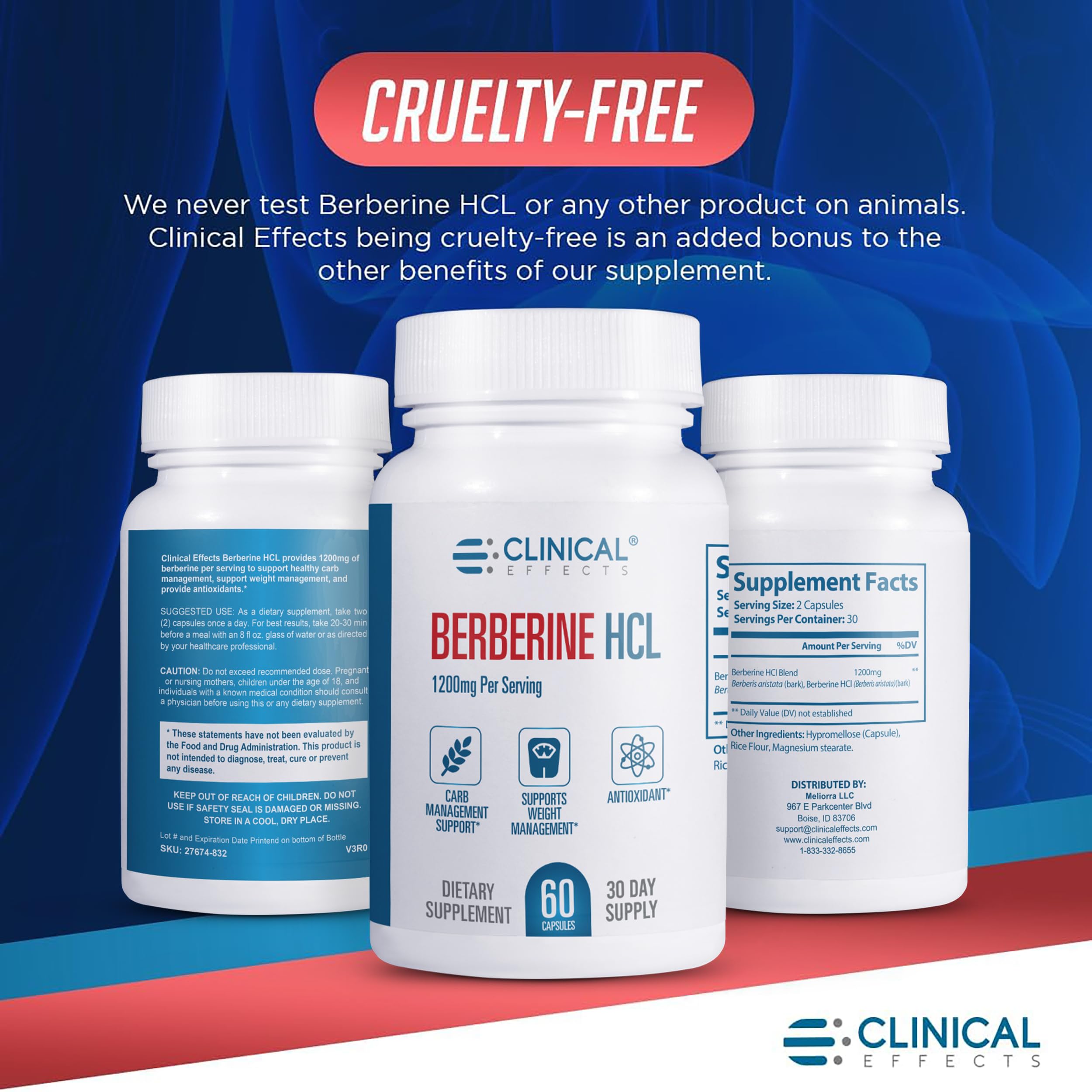 Clinical Effects Berberine HCL produced in USA in a cGMP facility