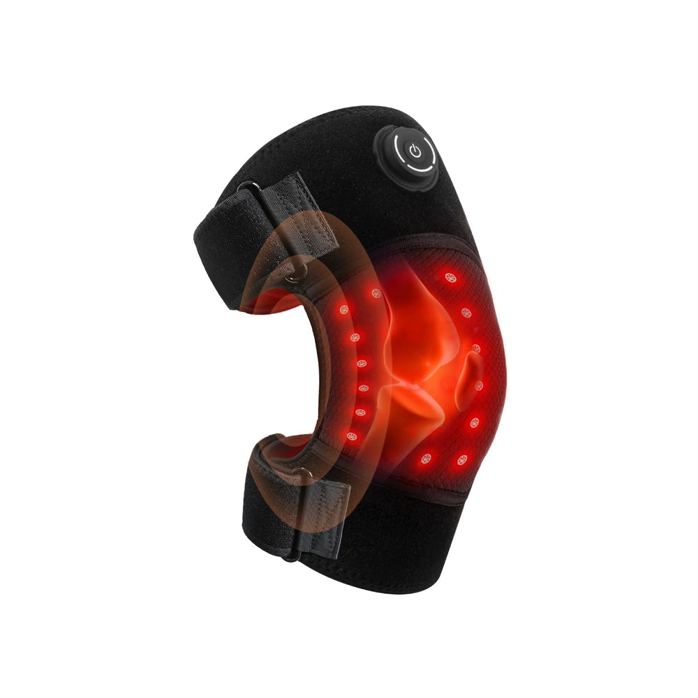 CLMTAS red light knee pad front view for portable warmth during activity