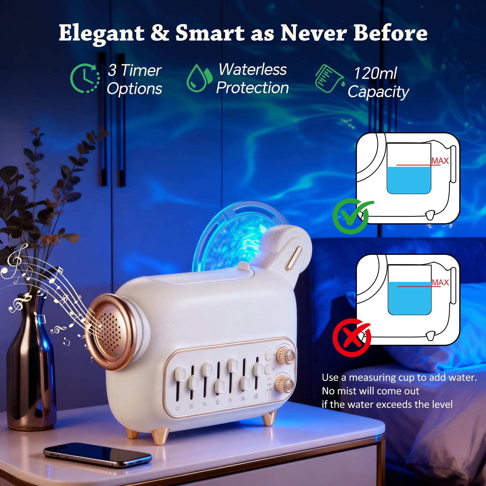 CLOZIAS sleep white noise feature supporting relaxation.