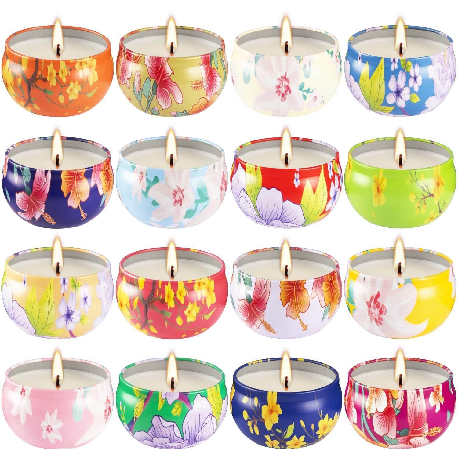 CLTNIKET 16 pack candle with flower pattern for cozy living spaces