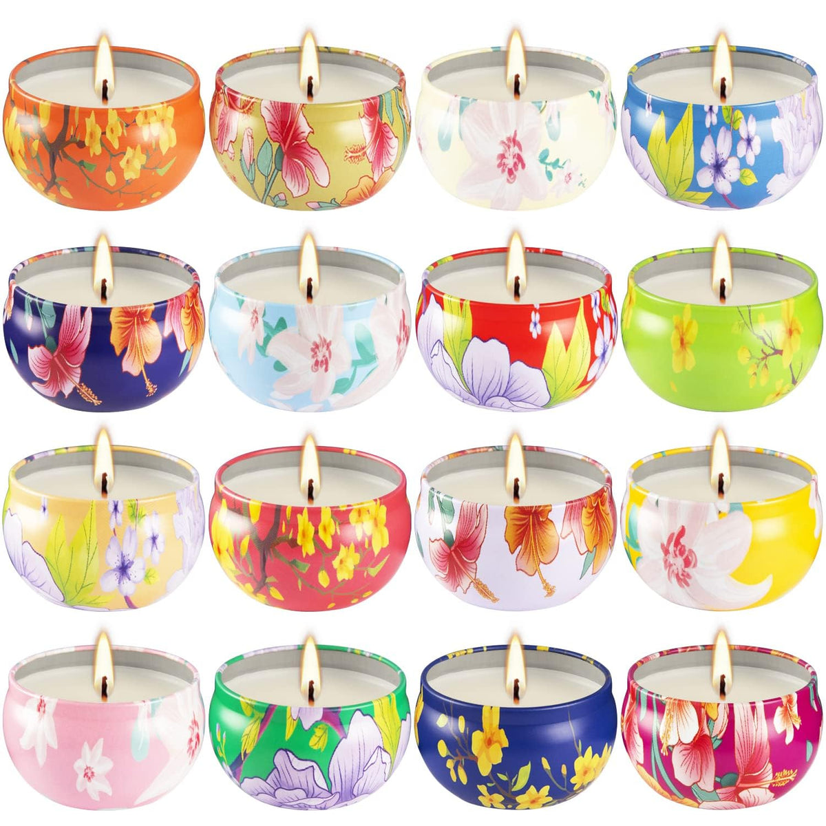 CLTNIKET 16 pack candle with flower pattern for cozy living spaces