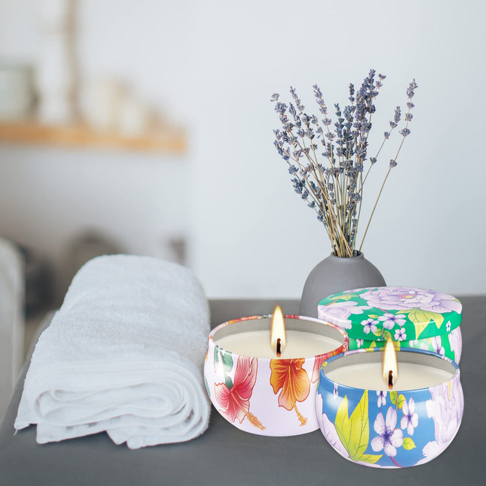 CLTNIKET flower-pattern candle set brightens bedrooms with soft fragrance