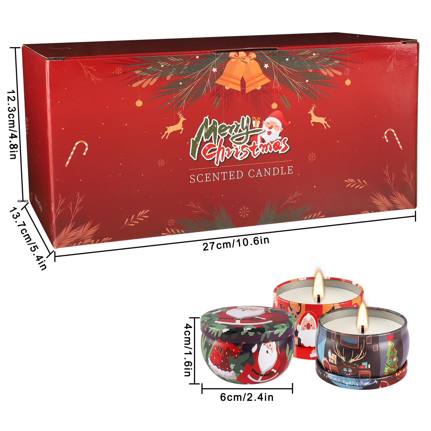 CLTNIKET pine reindeer tin adds festive ambiance.