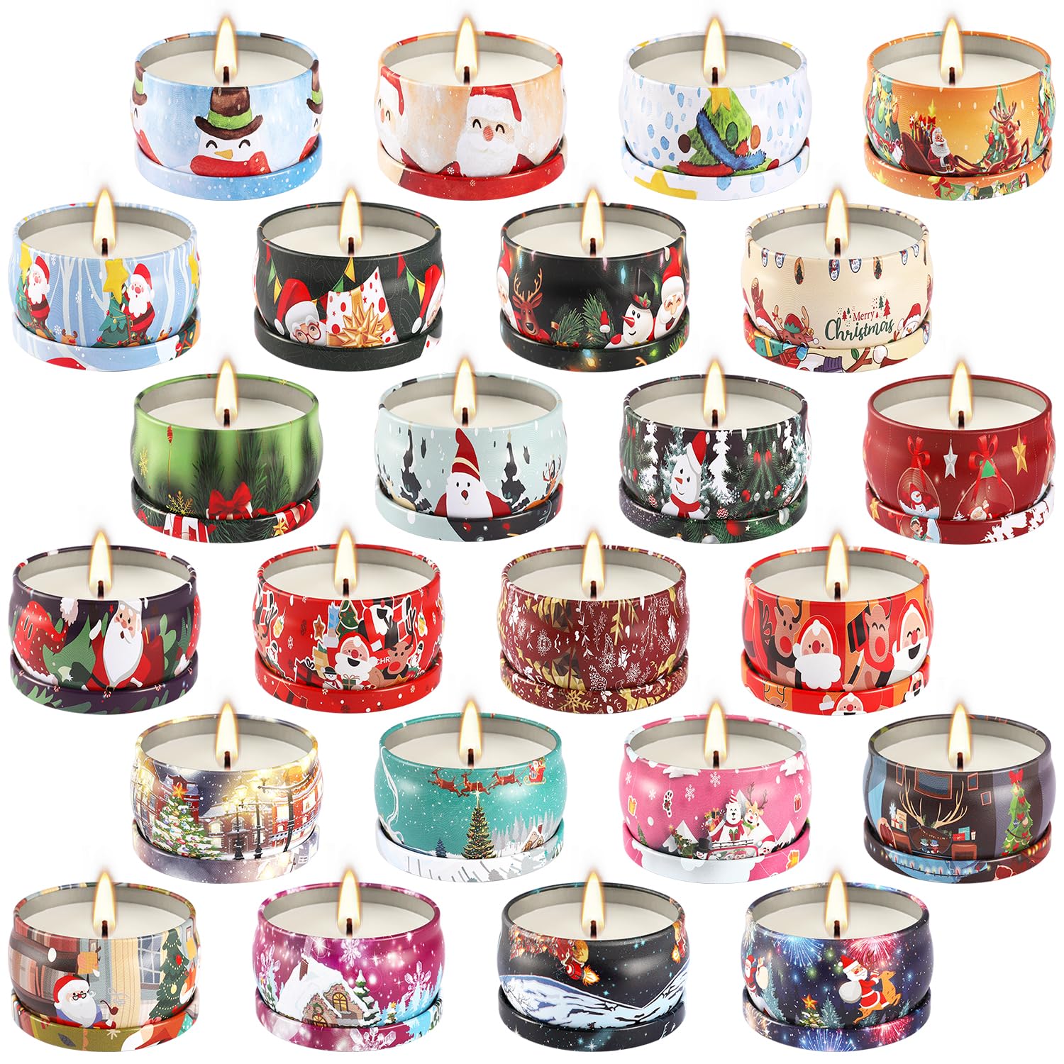 CLTNIKET vanilla scented Christmas tin candle for cozy evenings.