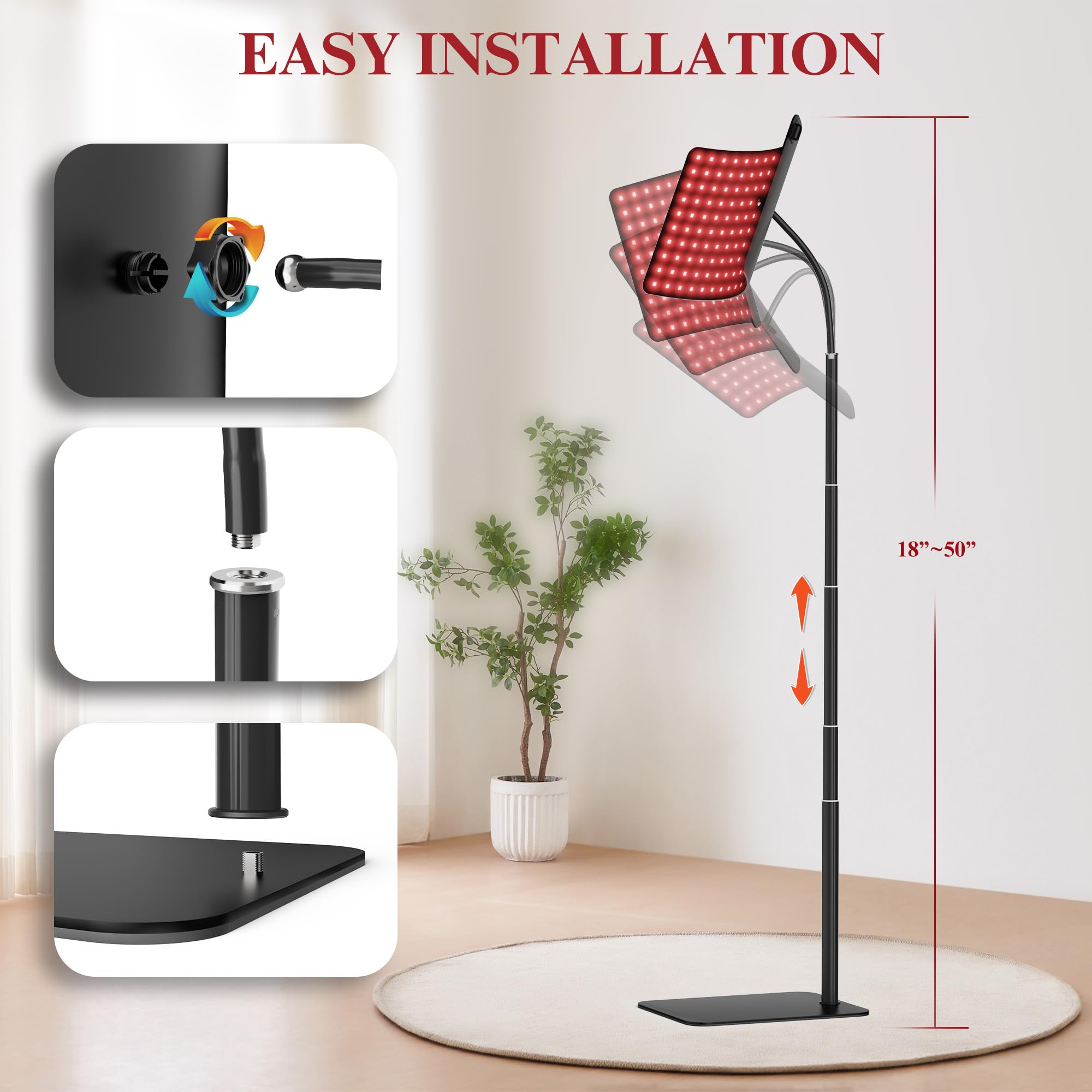 CMICE red-light therapy lamp face-use distance guidance for safe sessions