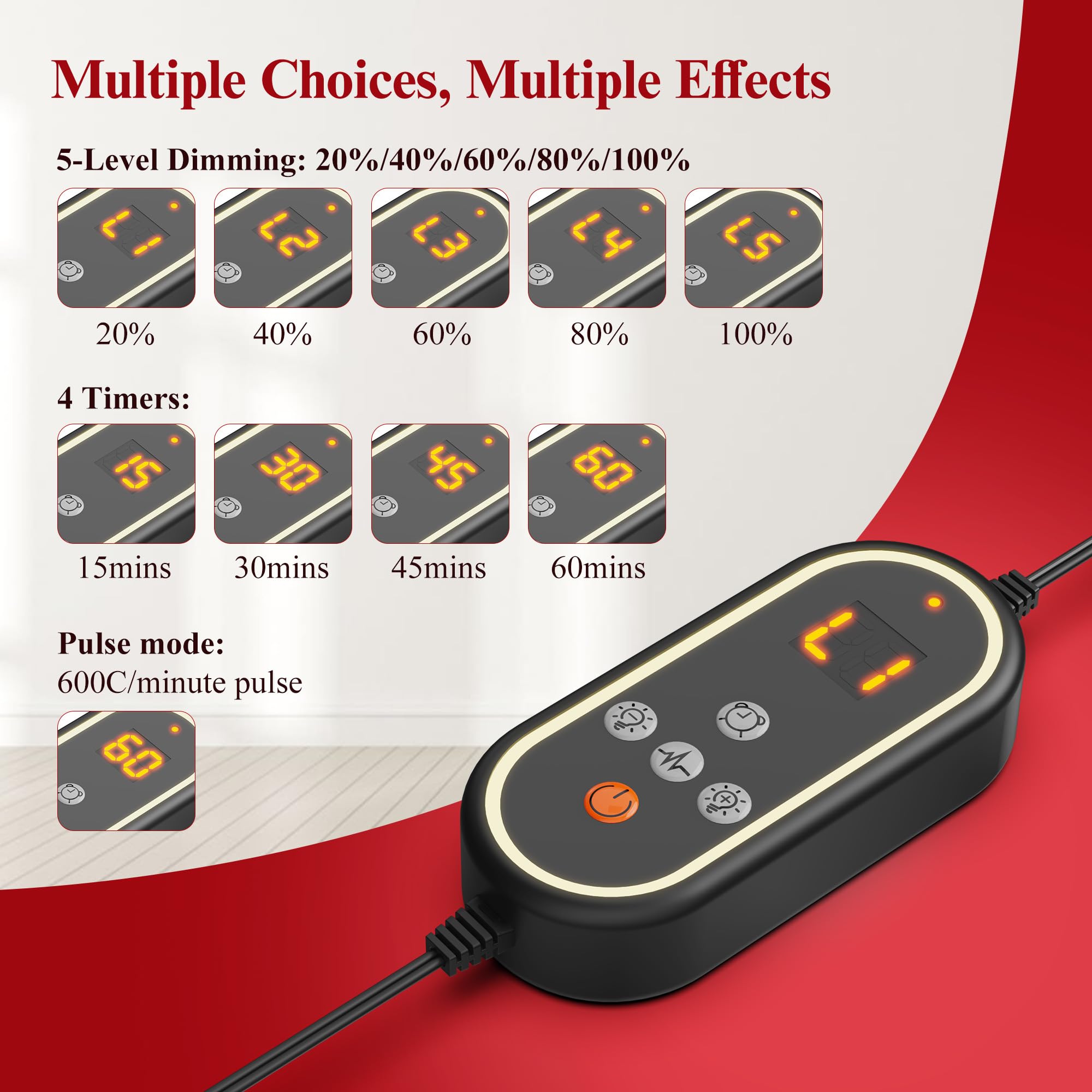 CMICE red-light therapy lamp telescopic tube for flexible height and angle