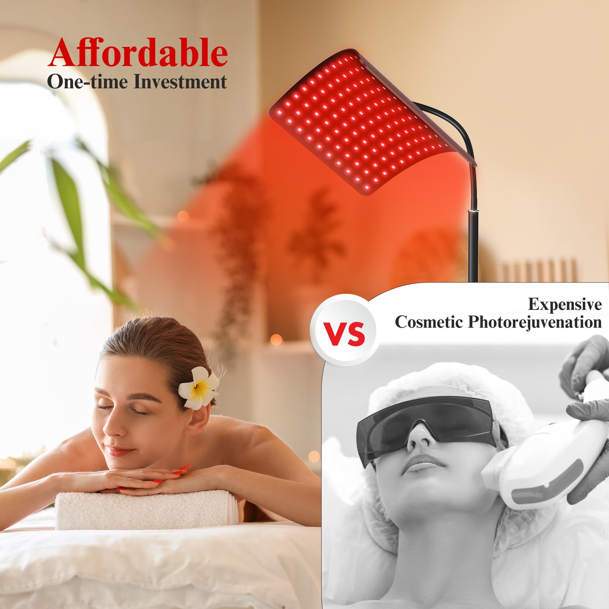 CMICE red-light therapy lamp wired remote for quick setting adjustments