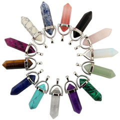 Cmidy Mutilcolor 14pcs bullet shape pendants hexagonal, DIY jewelry making.