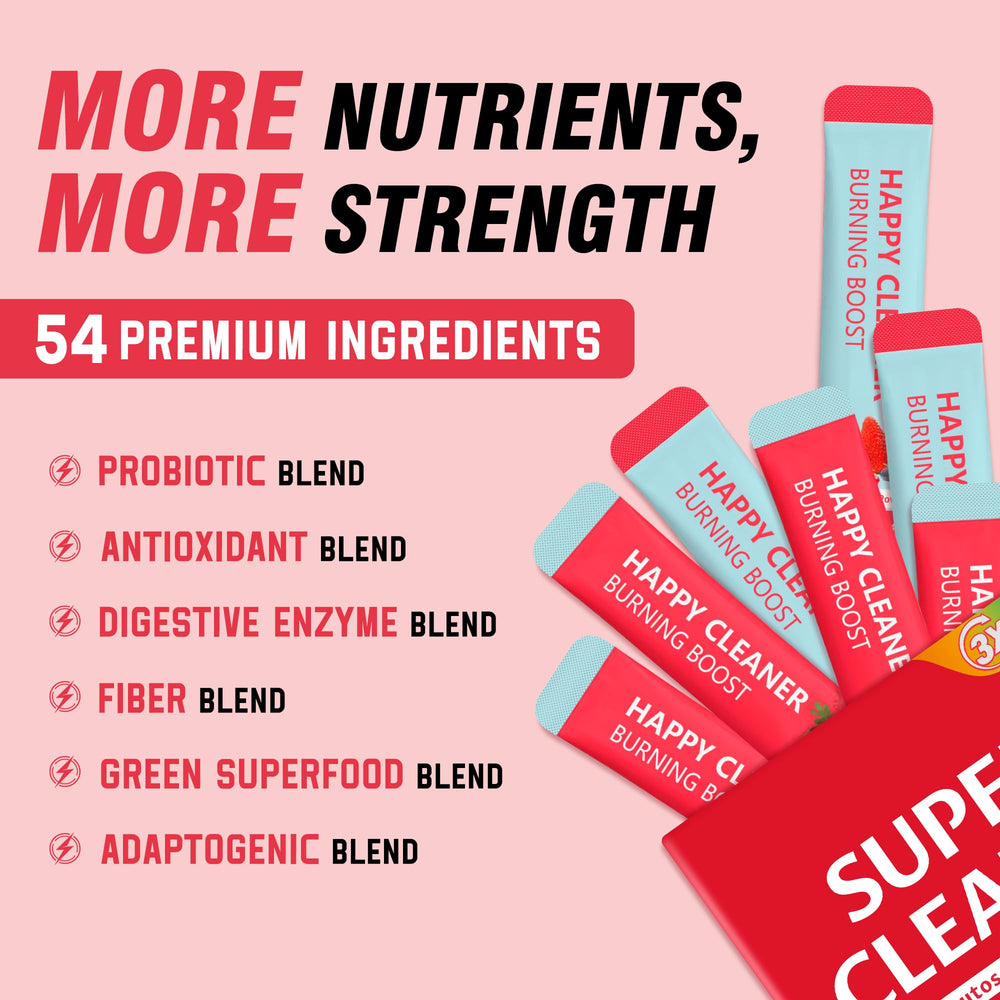 CMYYDX Super Happy Cleaner powder dissolving in water with berry-watermelon flavor.