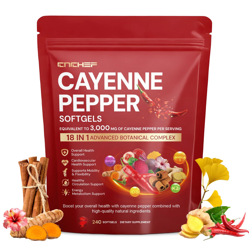 CNCHEF Cayenne D3 and K2 blend promotes arterial balance and energy.