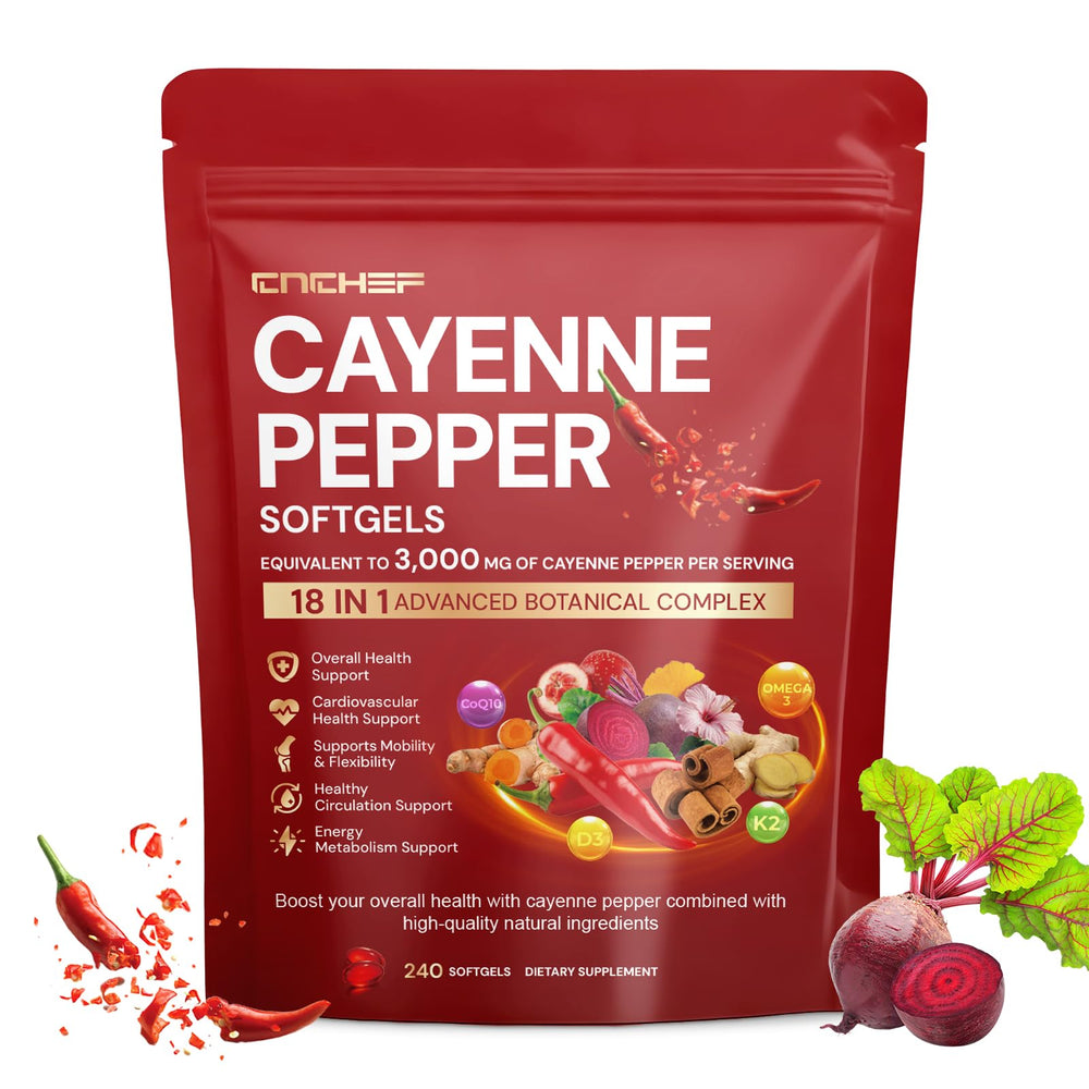 CNCHEF Cayenne packaging box front view emphasizes premium wellness formula.