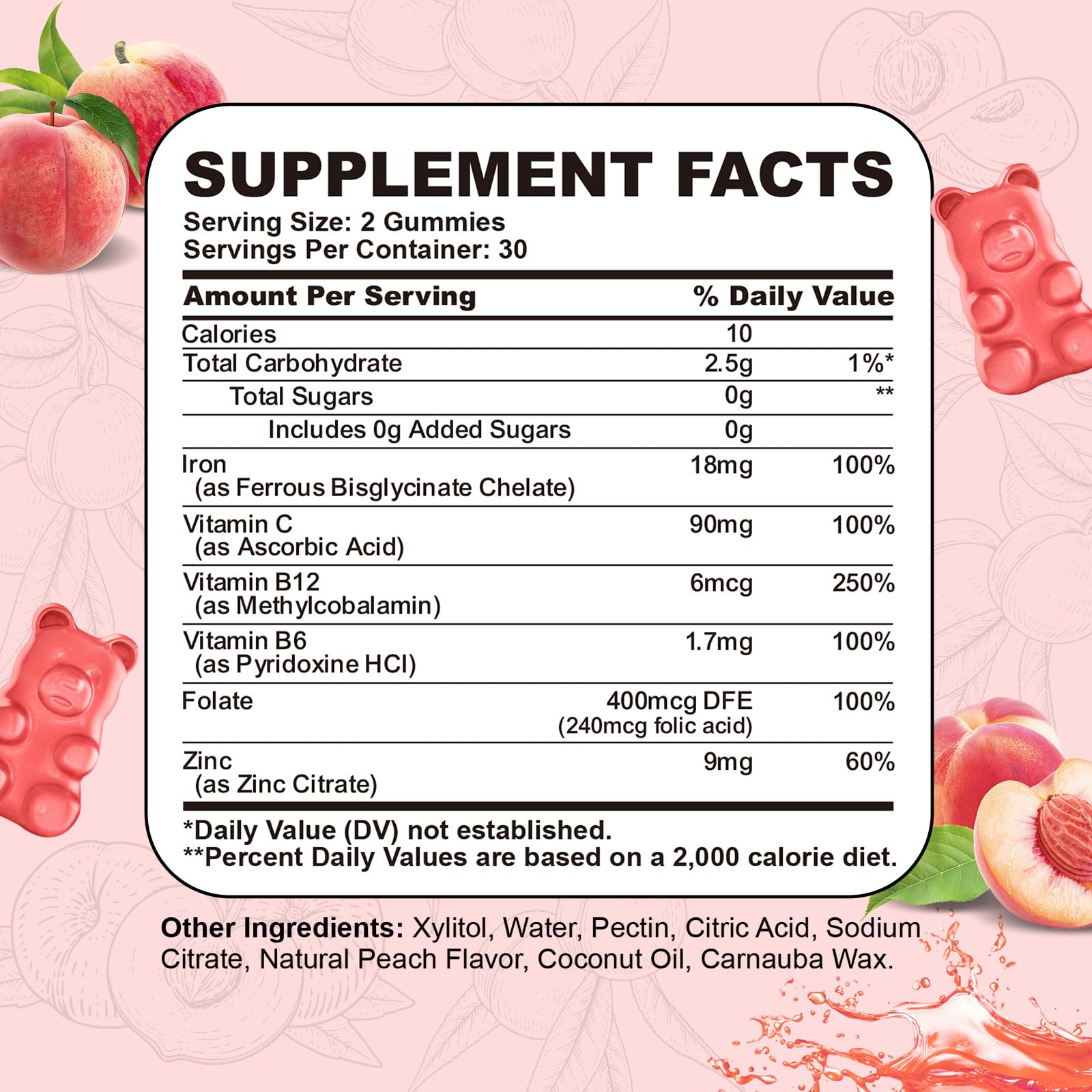 CNCHEF Iron Gummies lunchbox-ready package ideal for kids and adults.