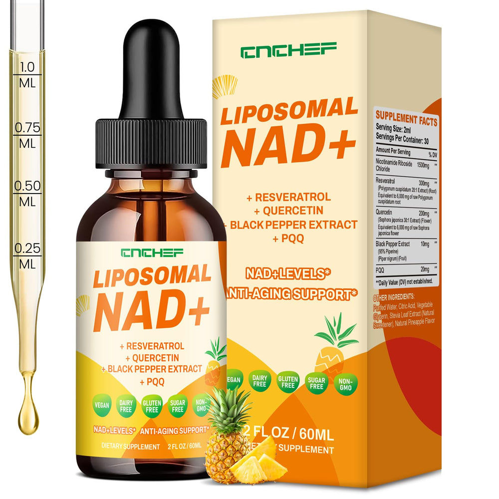 CNCHEF liposomal NAD supplement bottle for daily energy and cellular support.