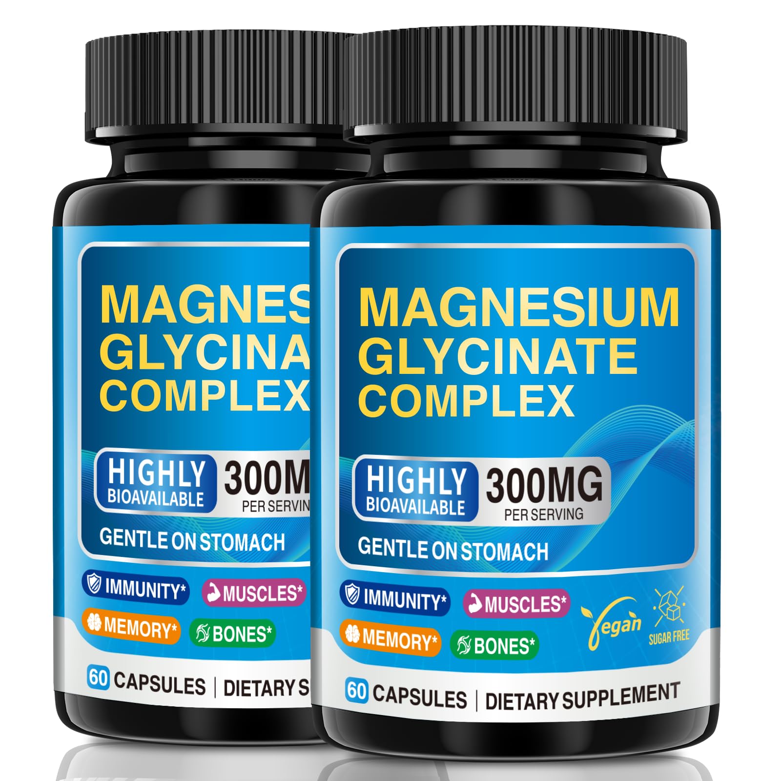 CNFHDI Magnesium Glycinate bottle, 300 mg capsules for restful sleep.