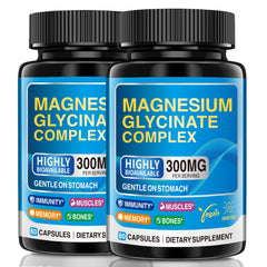 CNFHDI Magnesium Glycinate bottle, 300 mg capsules for restful sleep.