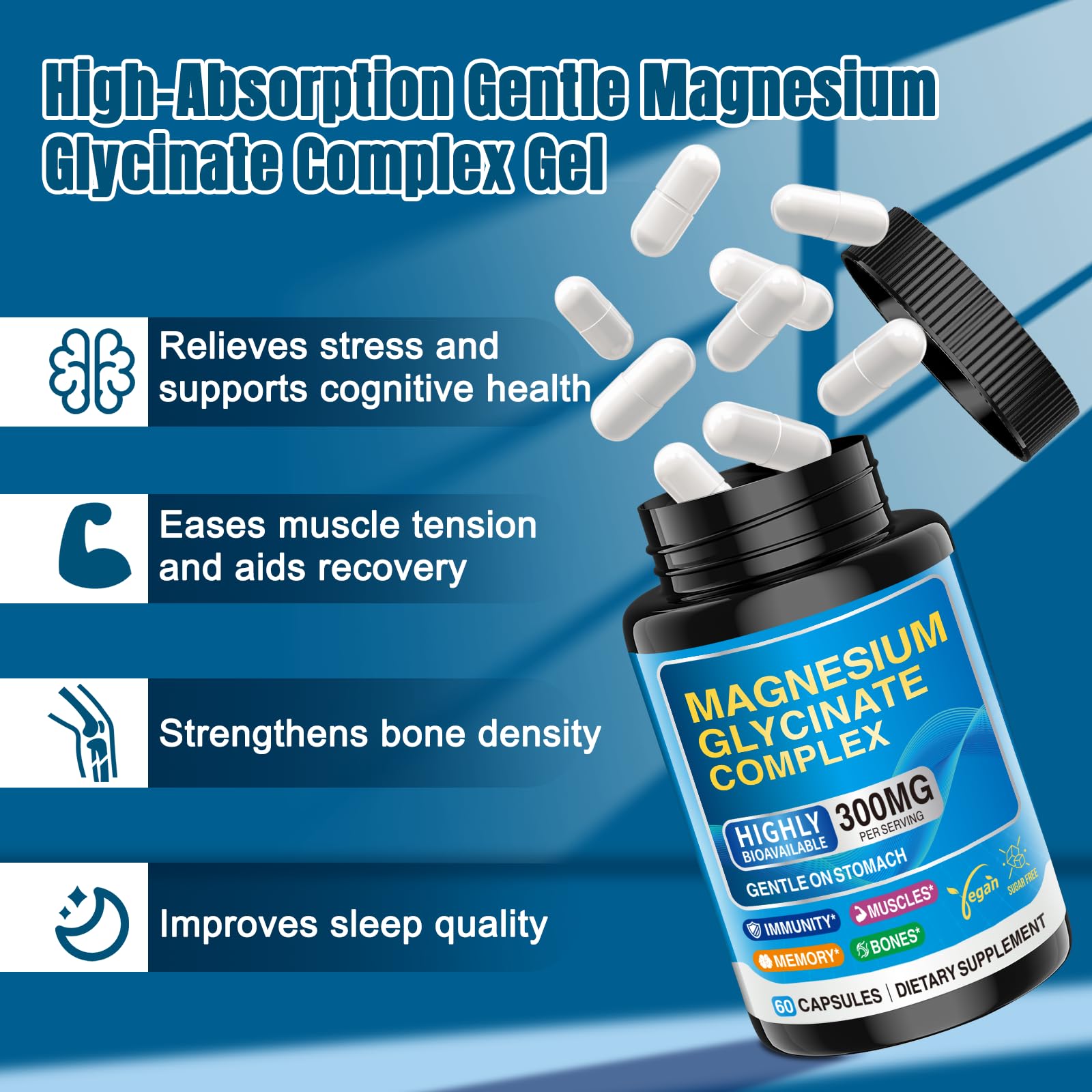 CNFHDI vegan non-GMO magnesium glycinate formula.