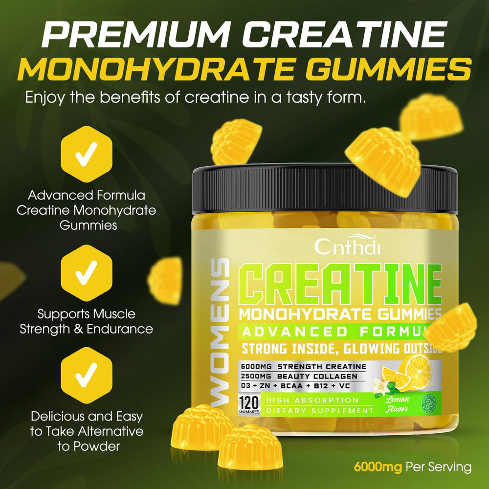 CNFHDI lemon flavor gummies close up emphasizing vegan collagen and hydration