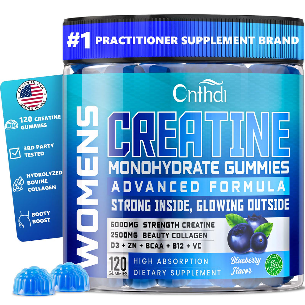 CNFHDI creatine monohydrate gummies bottle supports workouts and strength.