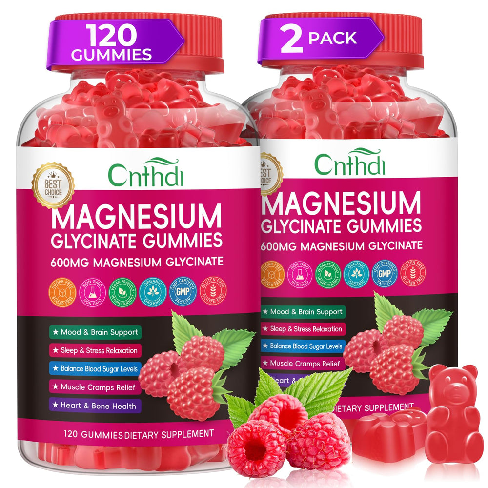 CNFHDI Magnesium Glycinate Gummies bottle front for daily relaxation.