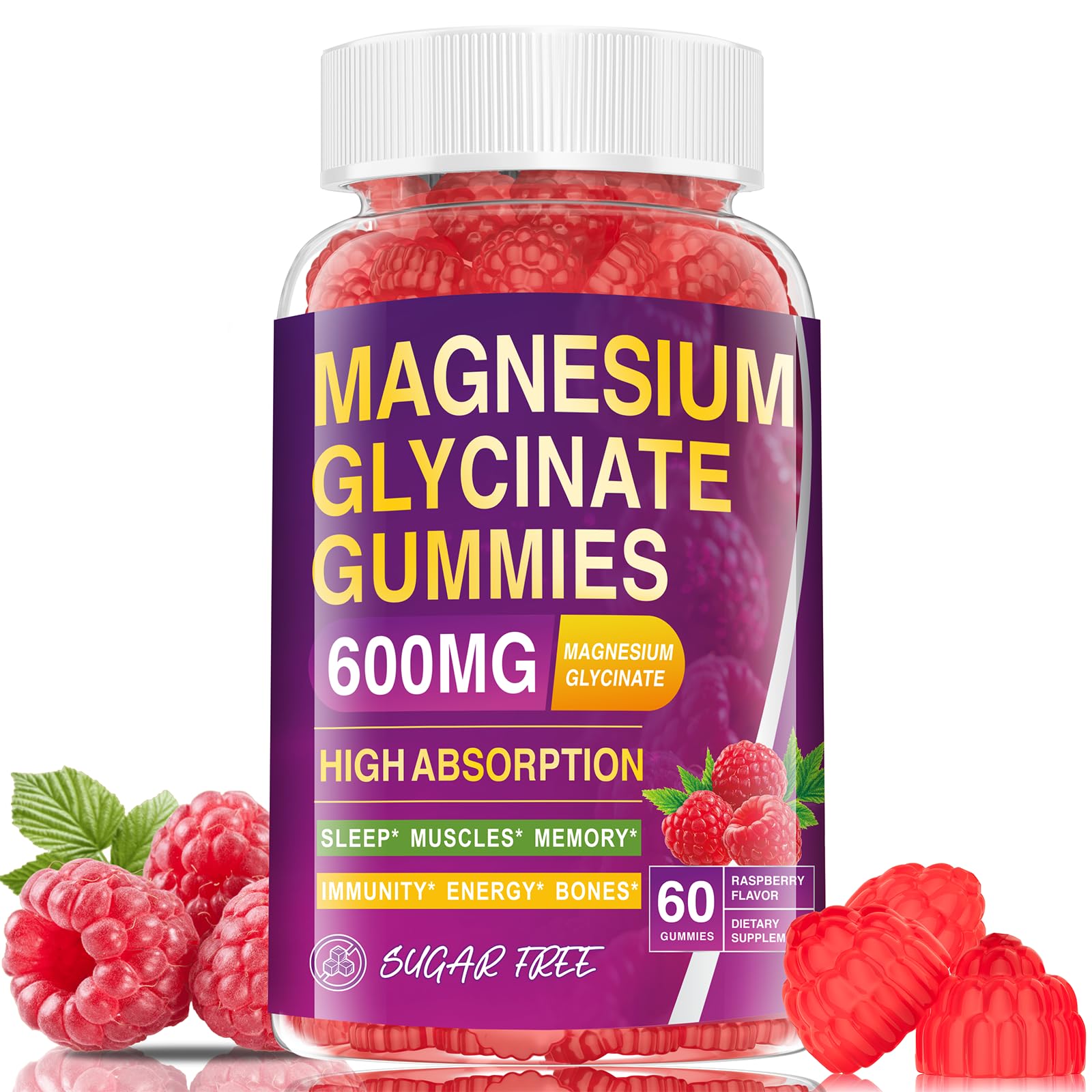CNFHDI Magnesium Glycinate Gummies bottle for daily relaxation and focus.