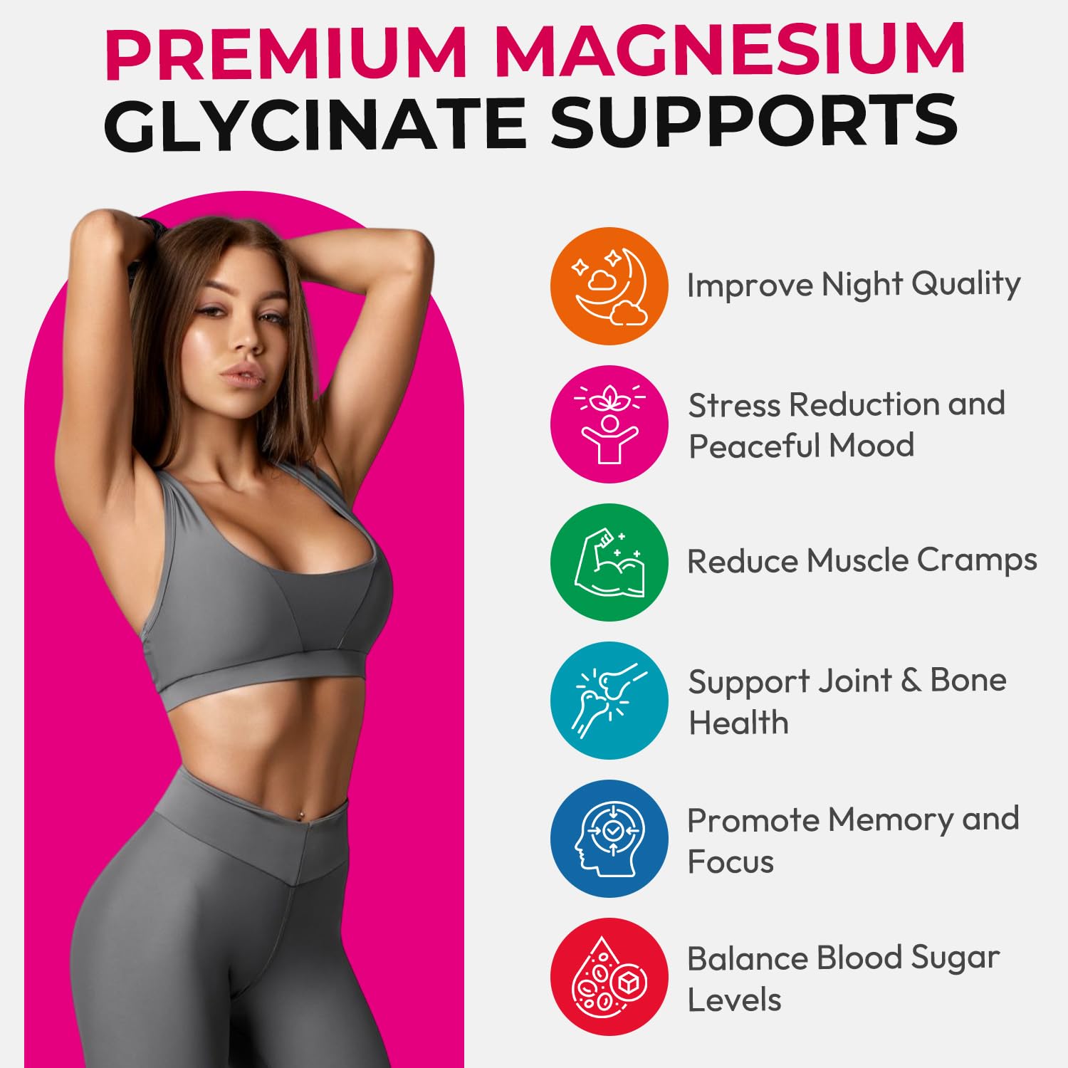 CNFHDI Magnesium Gummies raspberry-flavor close-up for easy daily supplementation