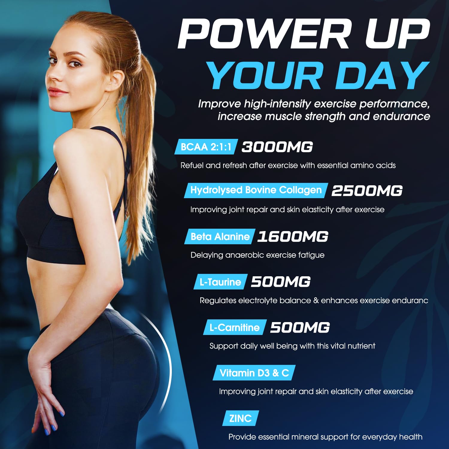 CNFHDI taurine and carnitine blend suggests energy metabolism support.