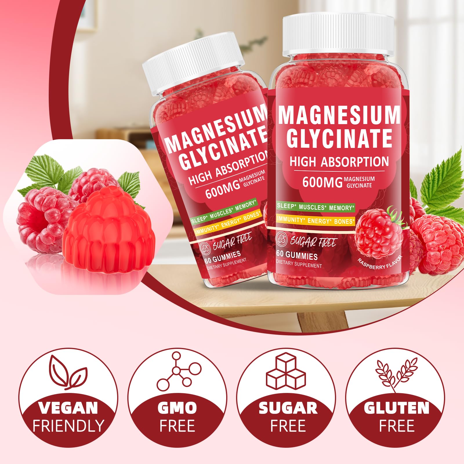CNFHDI Vegan gluten-free gummies packaging emphasizes clean nutrition.