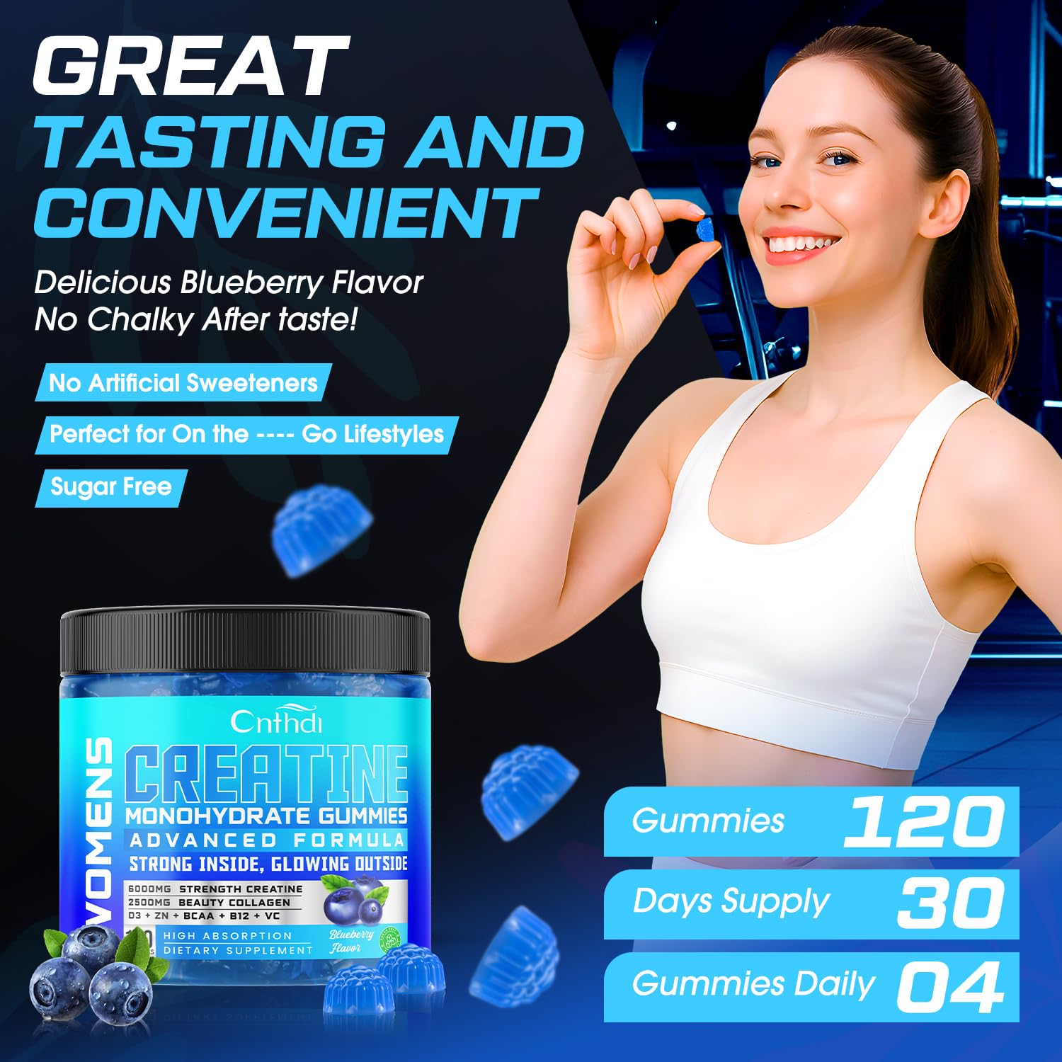 CNFHDI vegan sugar-free gluten-free gummies for clean eating.