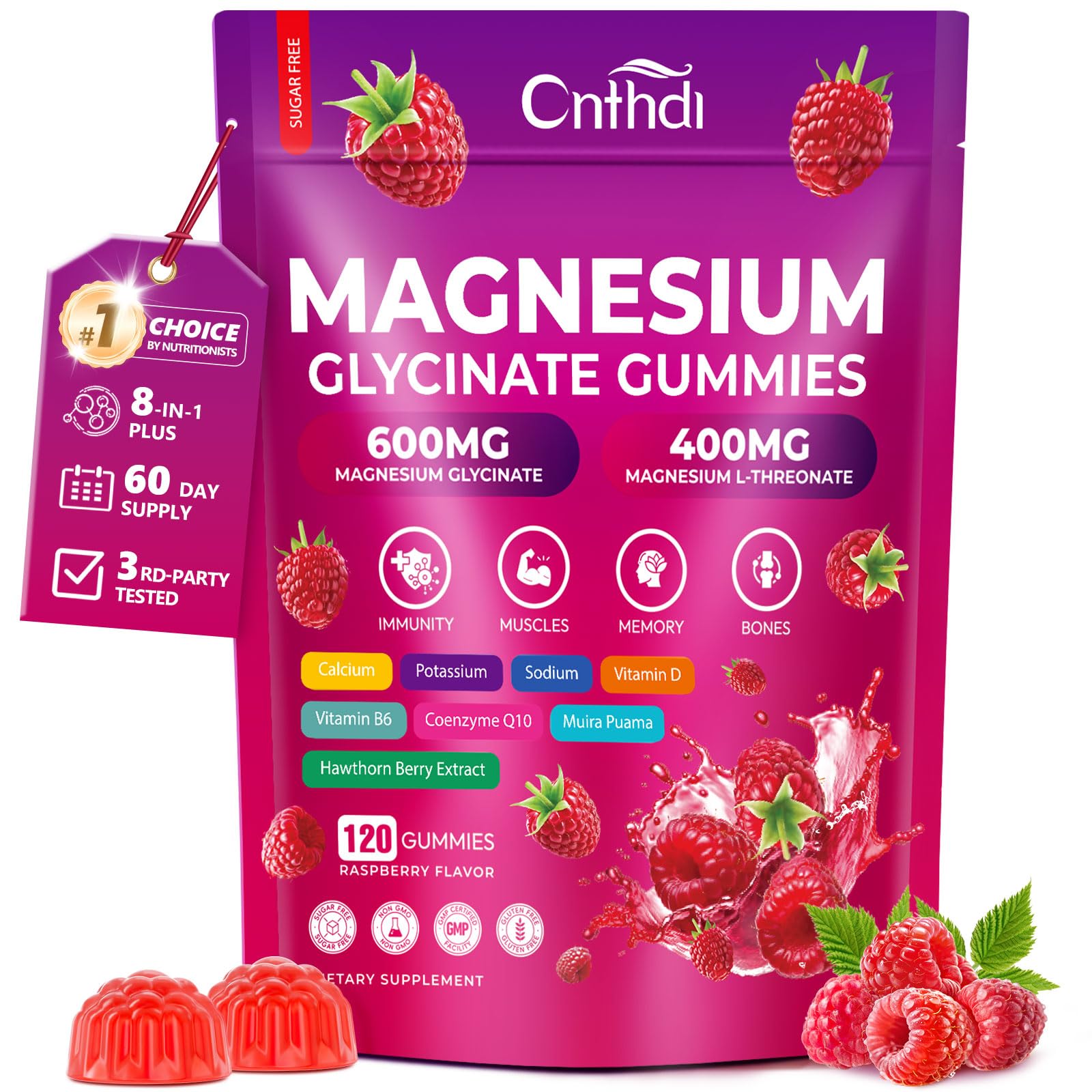 CNFHDI Magnesium Glycinate Gummies front view for daily wellness