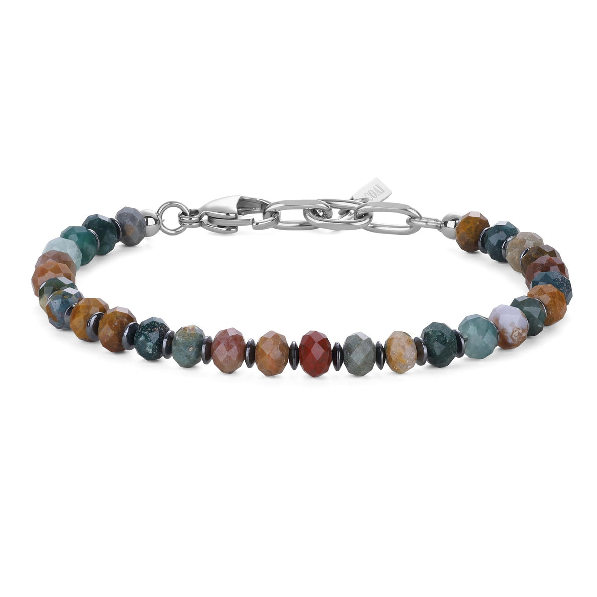 COAI Hematite Indian Agate bracelet closeup highlighting natural luster for daily wear