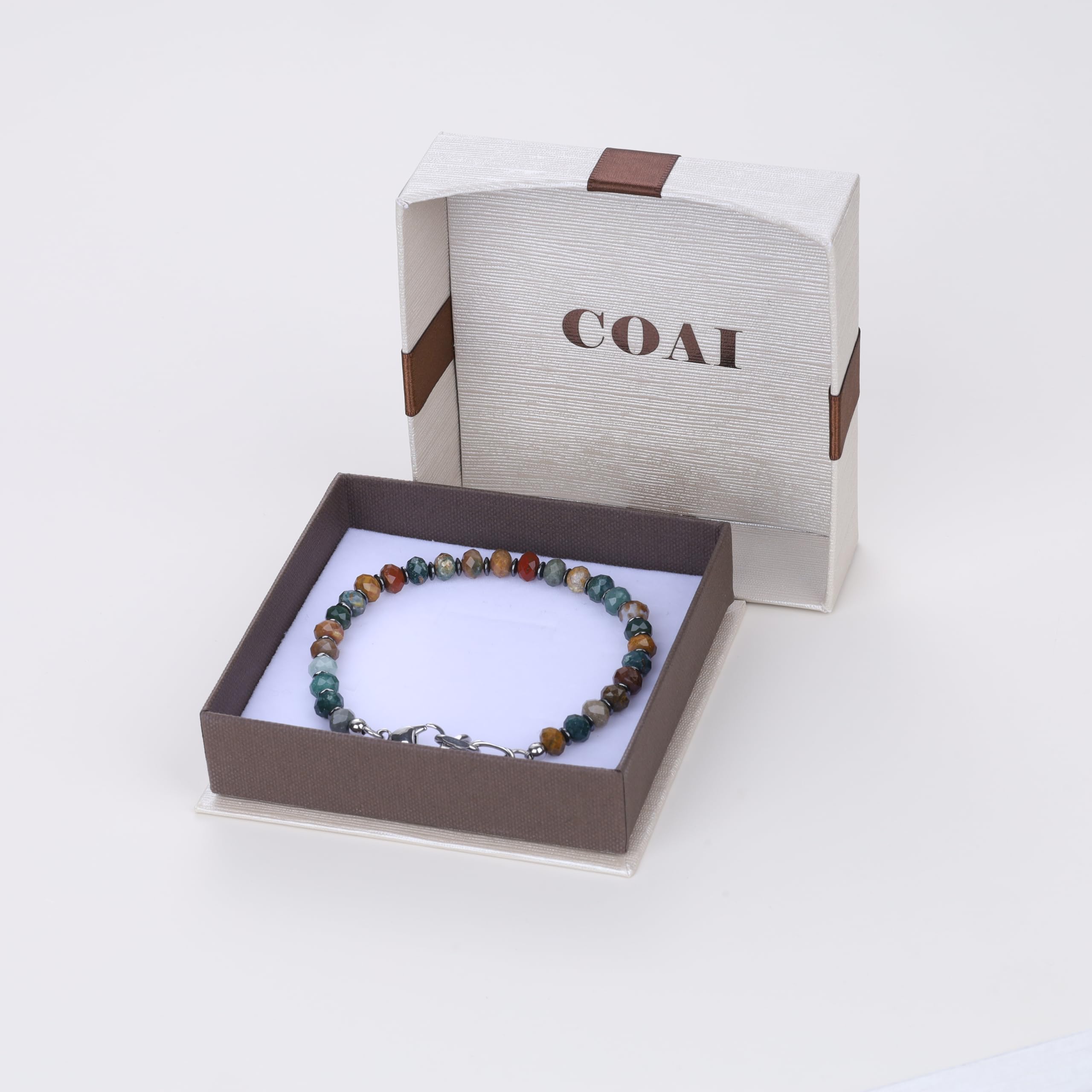 COAI Hematite Indian Agate bracelet style ready with outfits for office or casual wear