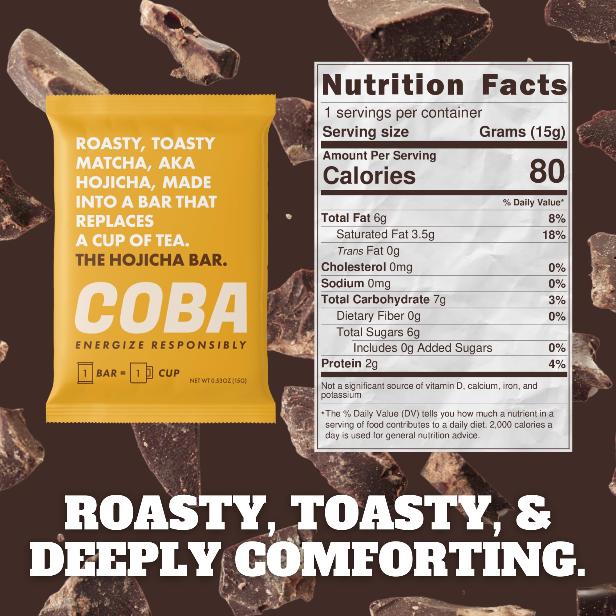 COBA Chai bar closeup hints spicy warmth and creamy chocolate