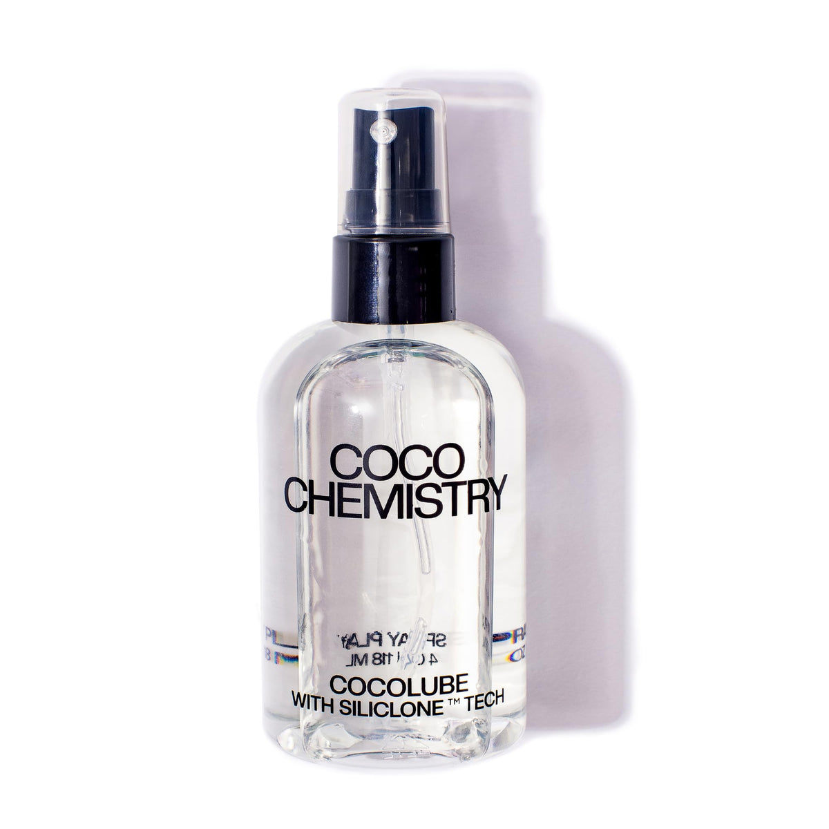 COCO CHEMISTRY Cocolube Spray bottle shows lightweight massage oil for hydrated skin