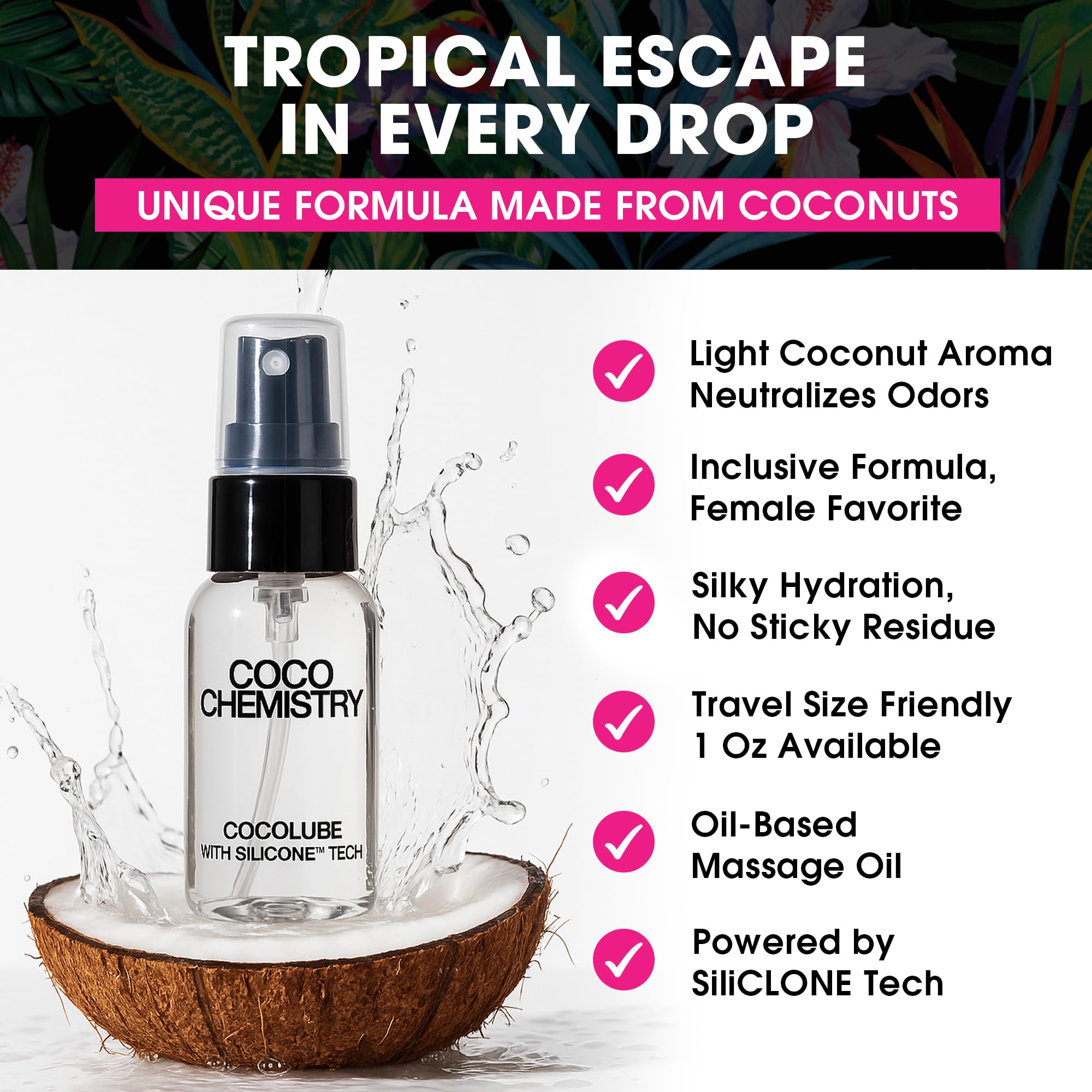 Travel-size 1 oz bottle ideal for on-the-go romance