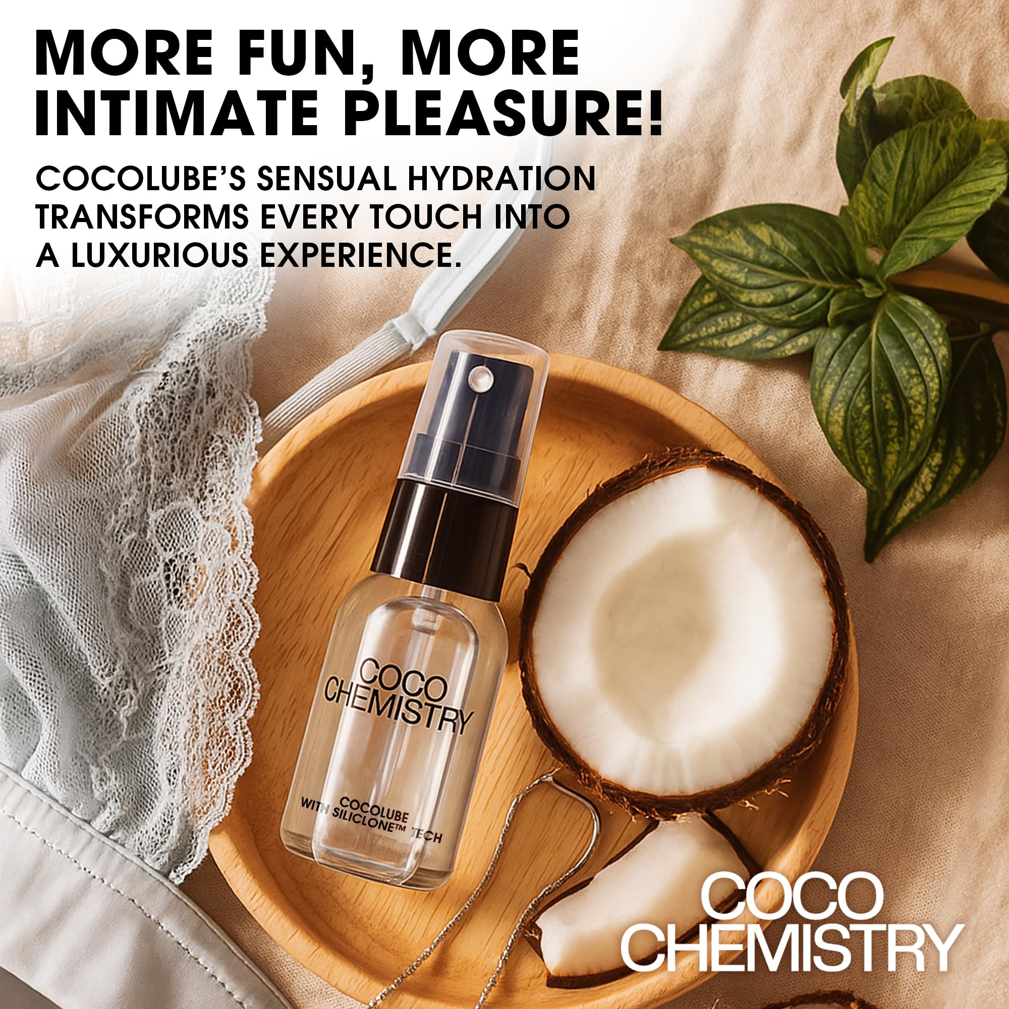 Cocolube with tropical scent enhancing intimate moments