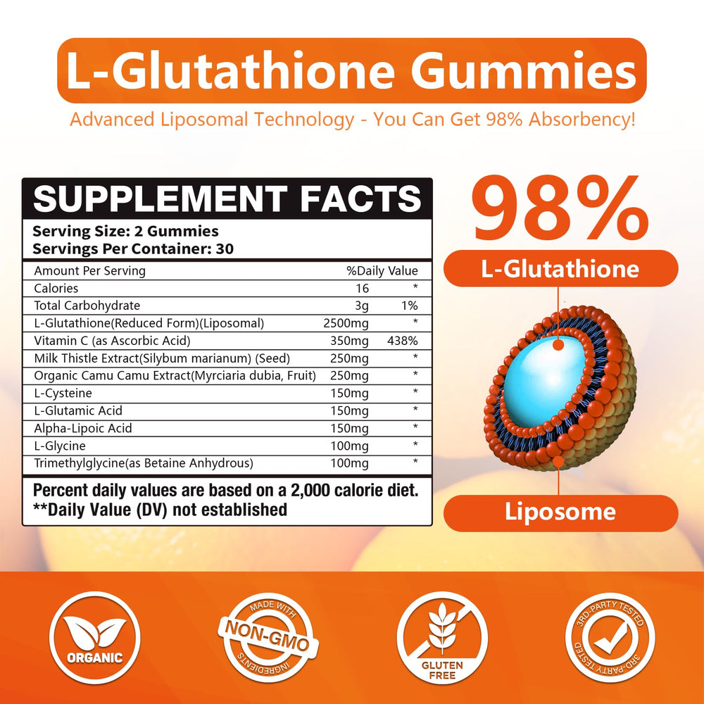 CocoaNee Liposome Glutathione Gummies bottle shows strawberry flavor and easy daily wellness.