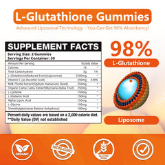 CocoaNee Liposome Glutathione Gummies bottle shows strawberry flavor and easy daily wellness.