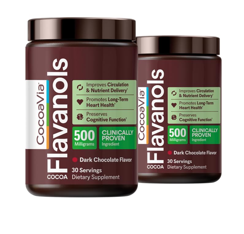 CocoaVia Cardio Health powder jar close-up for daily cardio support.
