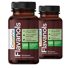 CocoaVia Cardio Health Supplement bottle front shows 120 capsules for daily heart support.