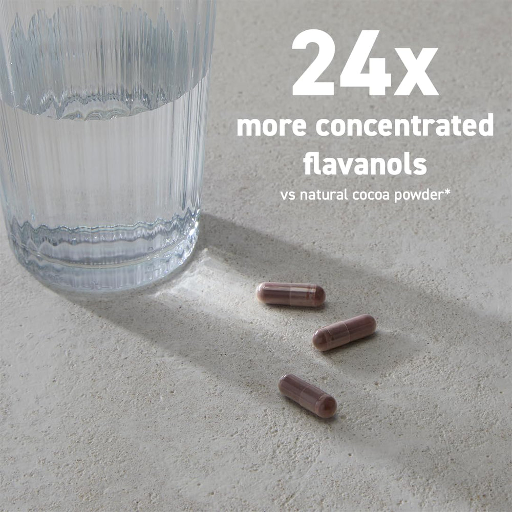 CocoaVia Memory+ banner emphasizes vegan and sugar-free formulation.