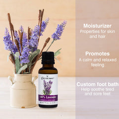 COCOCARE lavender oil dropper; precise application for scalp and skin.