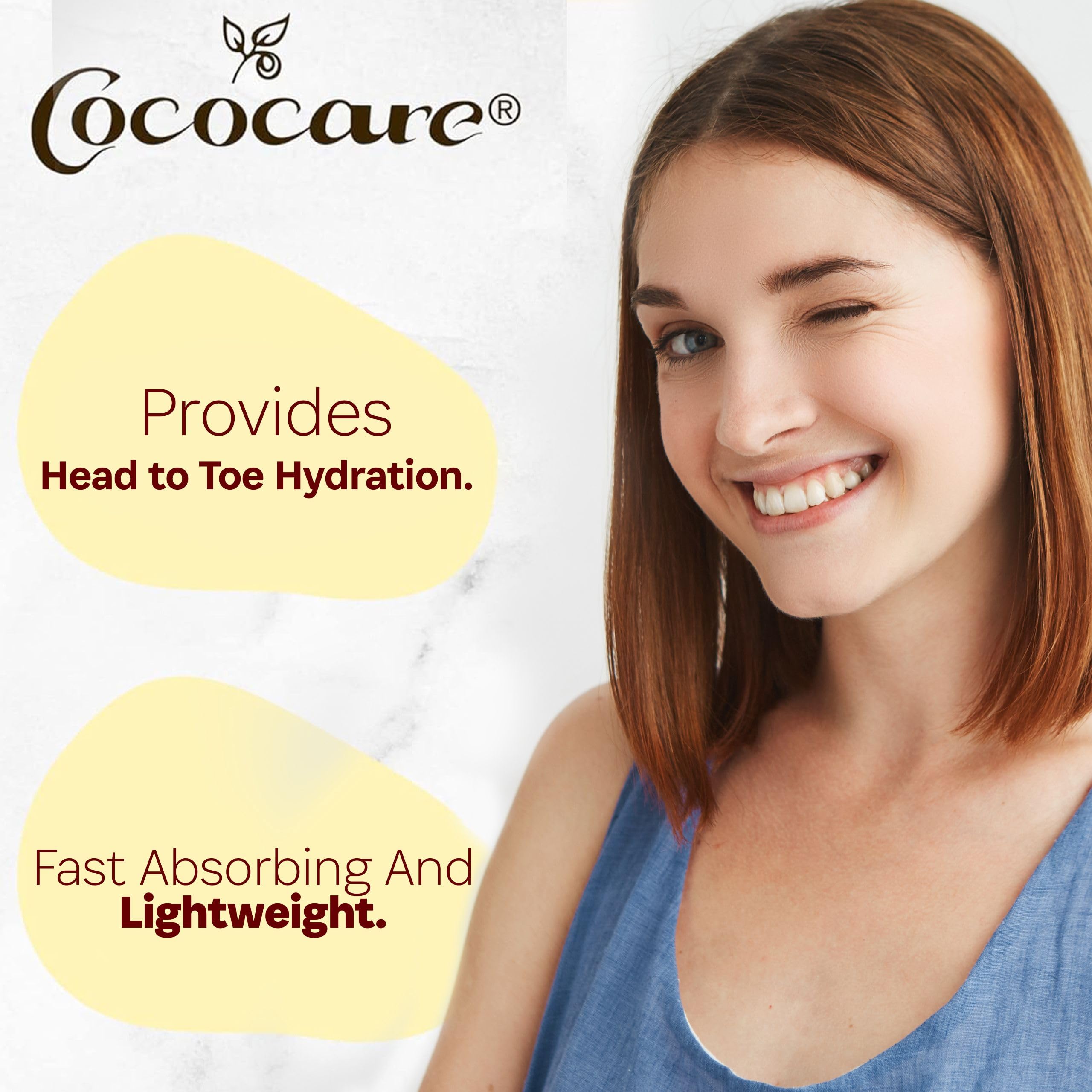 COCOCARE Vitamin E Super Rich hands-application view illustrating easy daily use