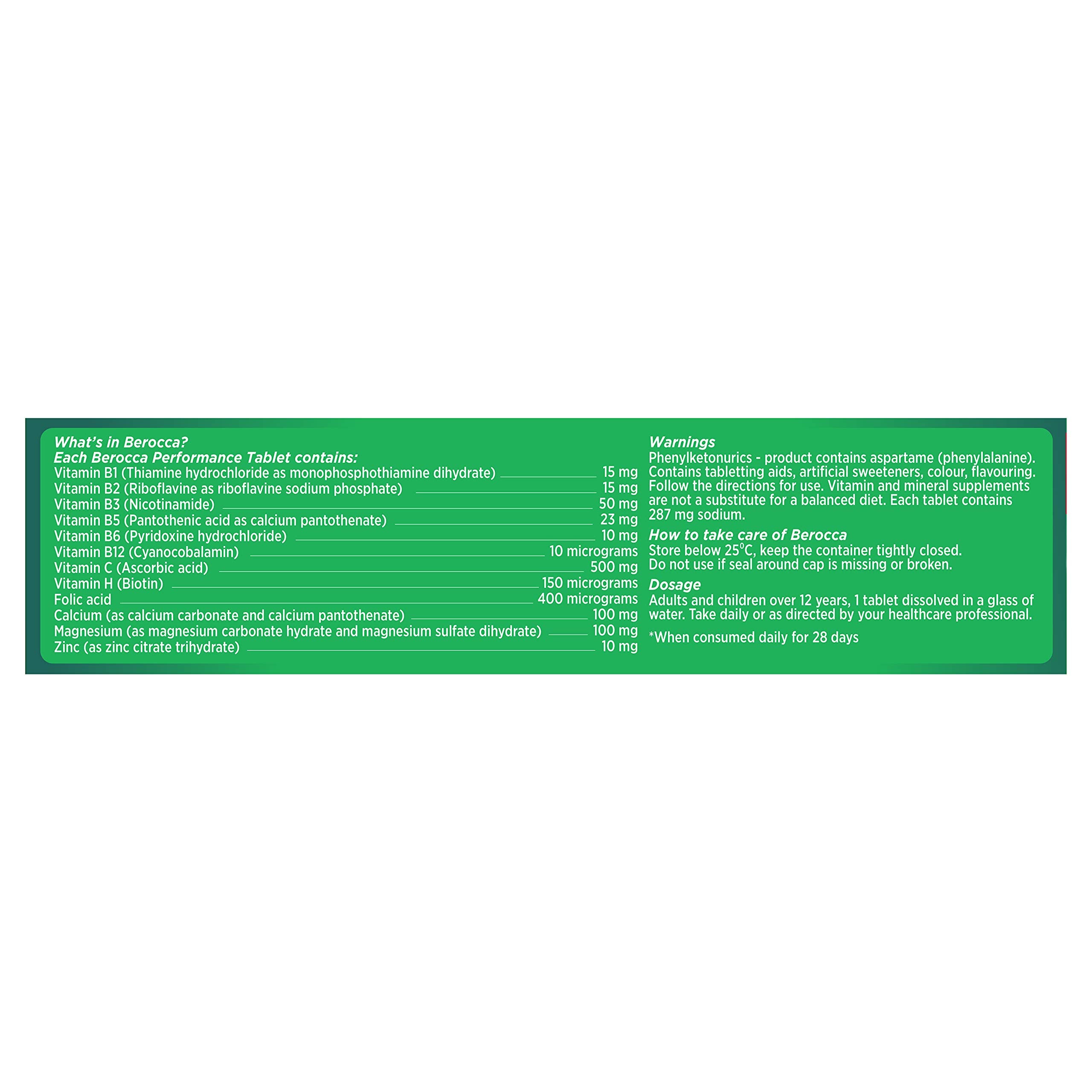 CoCoCherry Berocca Original Berry tablet close-up highlighting nutrients