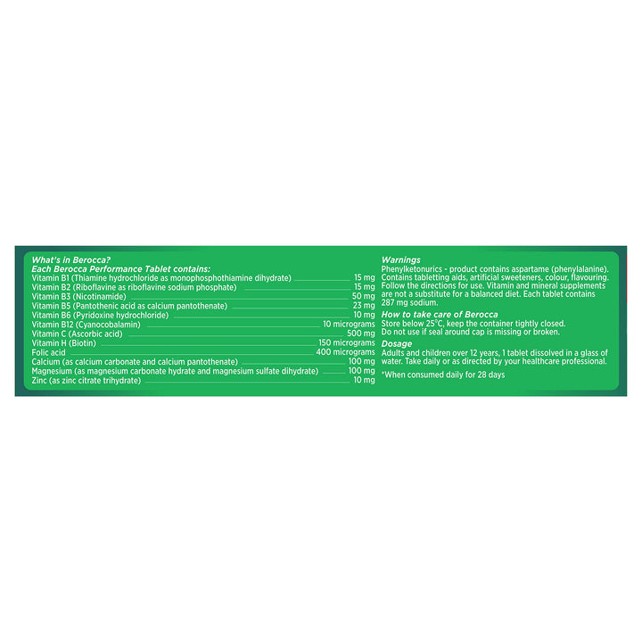 CoCoCherry Berocca Original Berry tablet close-up highlighting nutrients