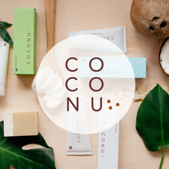 COCONU fragrance-free label close-up highlights fragrance-free formula.