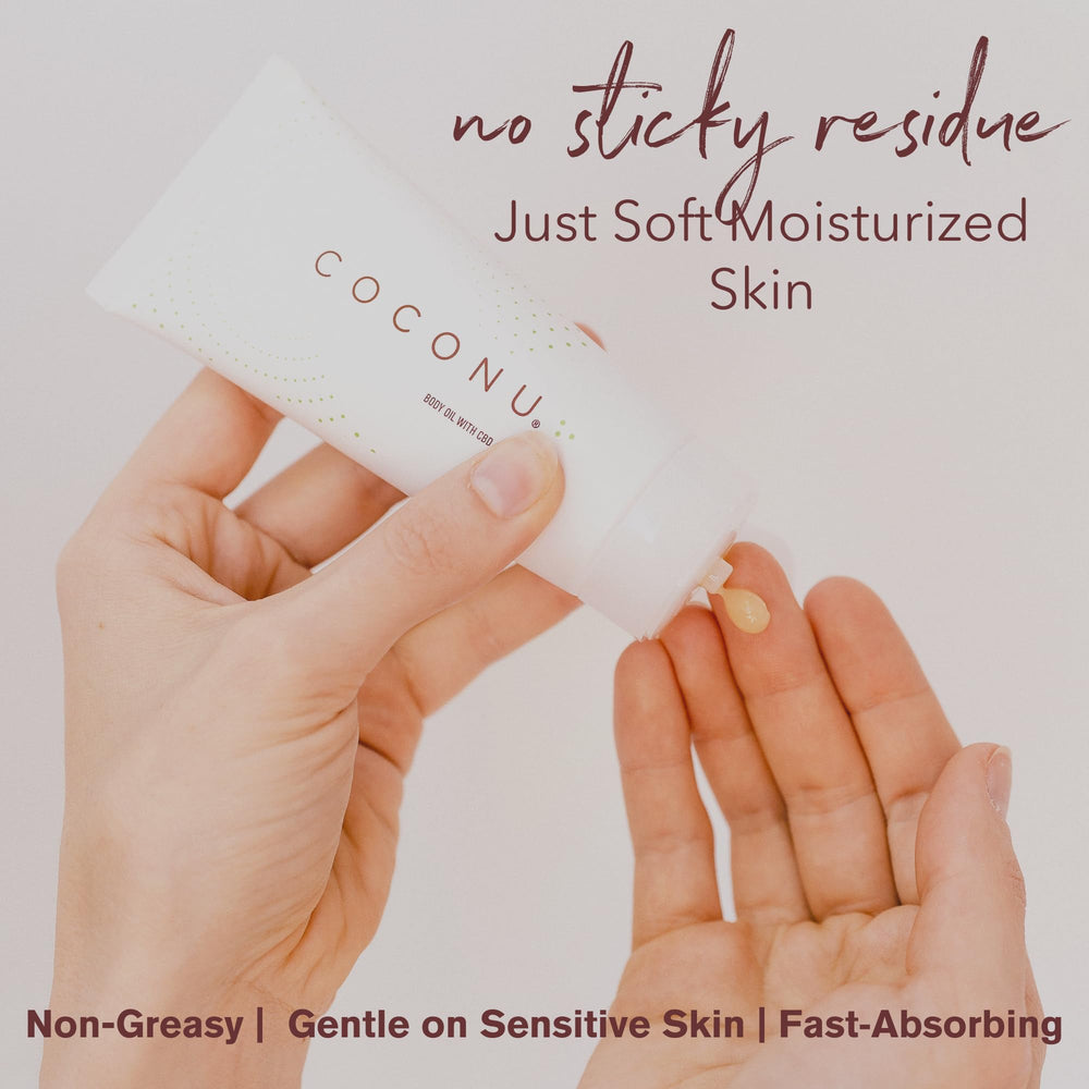 COCONU quick absorption into skin signals lasting comfort after use.