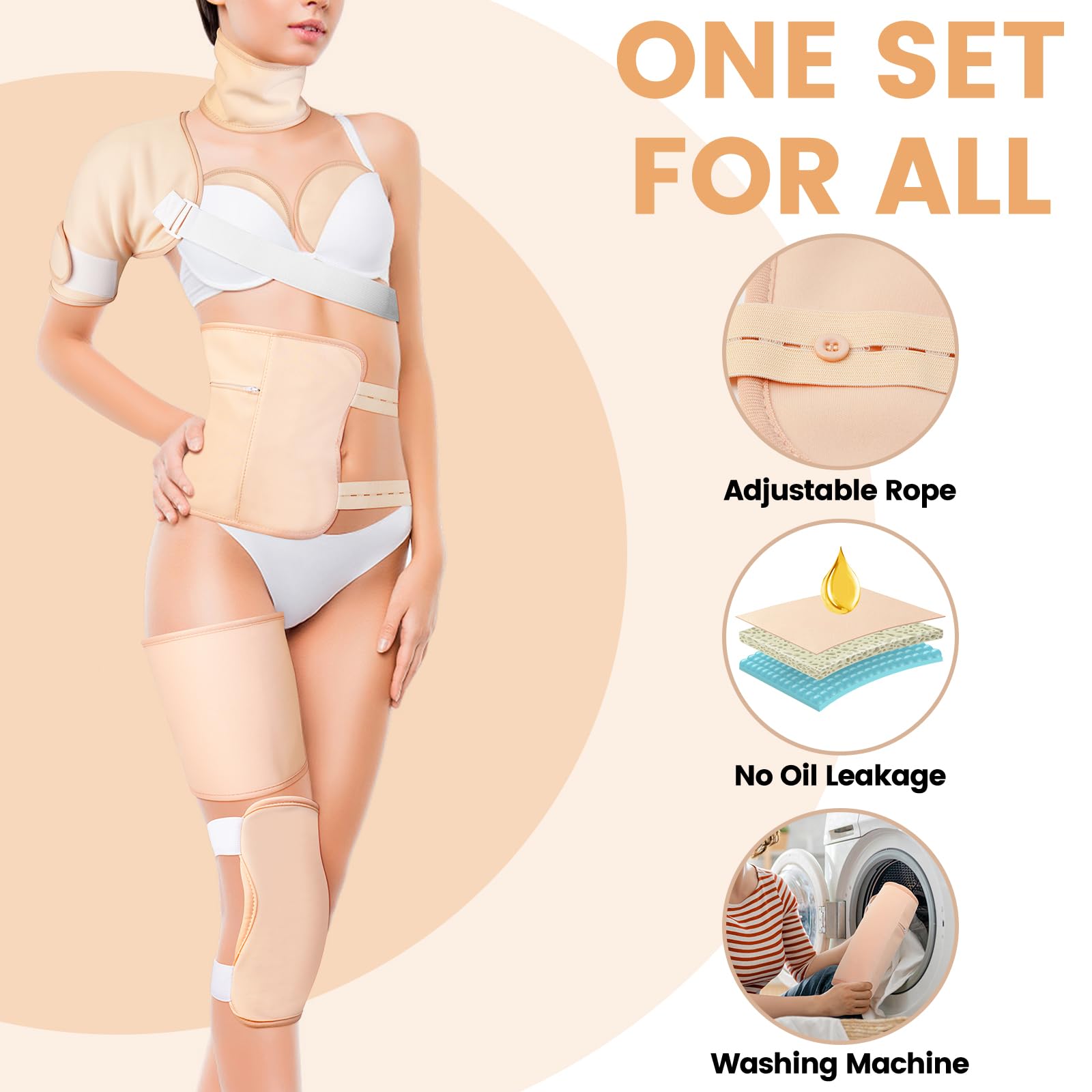 Cocytat castor oil pack chest wrap with warm pad compatibility
